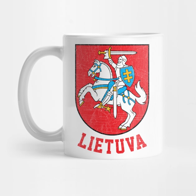 Lithuania - Vintage Distressed Style Crest Design by DankFutura